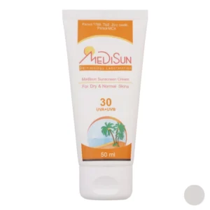 كرم ضدآفتاب بي رنگ پوست نرمال و خشك SPF30 مديسان